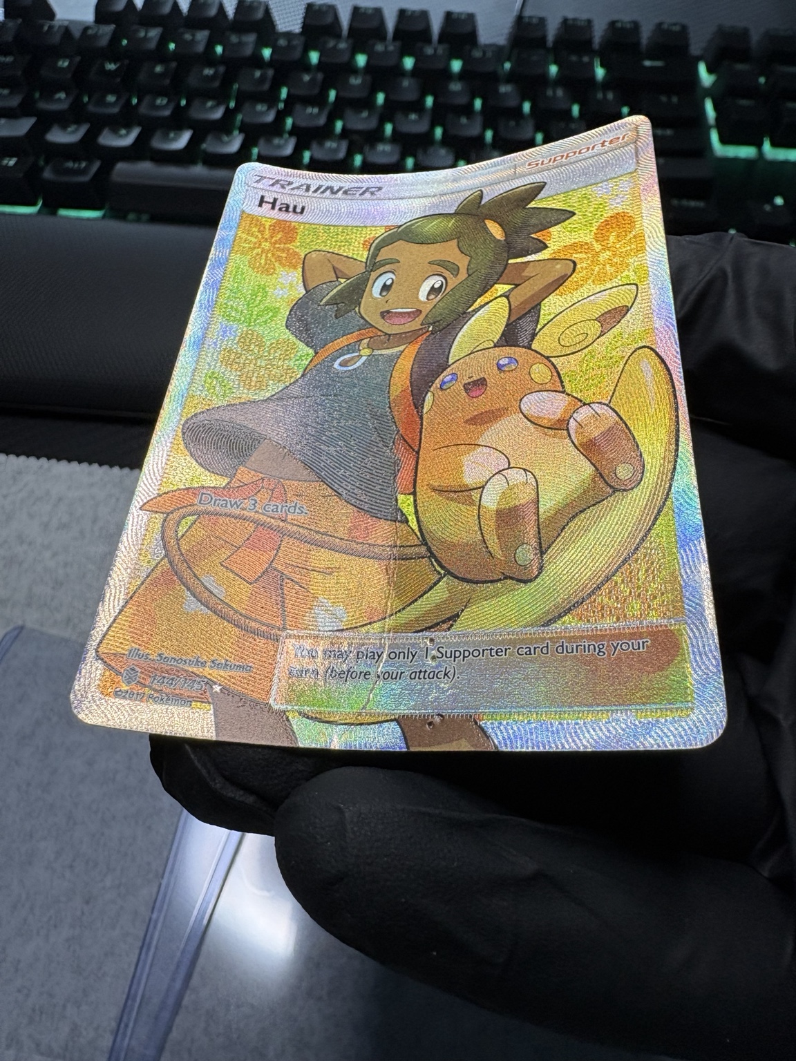 Bent Hau full-art card before restoration