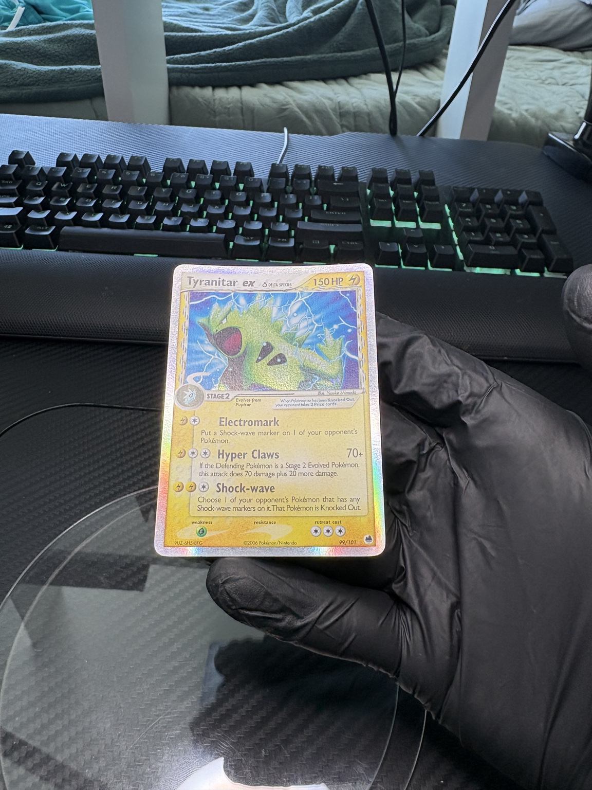 Tyranitar ex card front after restoration